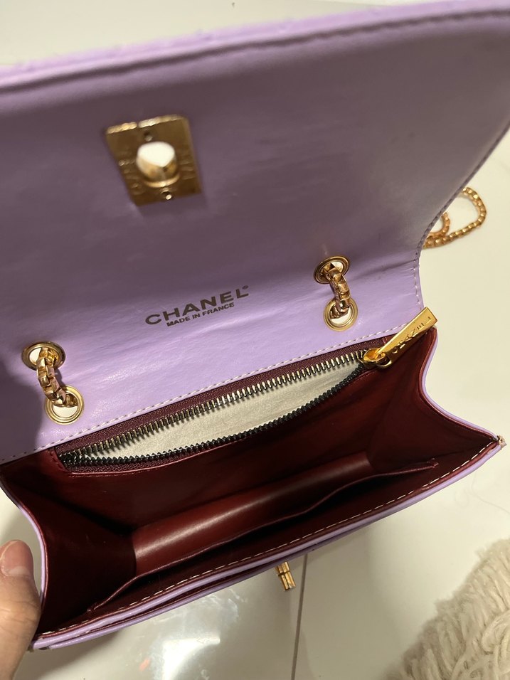 Mor Zincir Detaylı Modern Klasik Kadın Çanta - Görsel 3