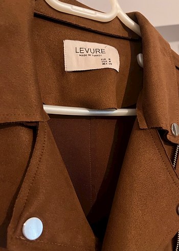 Deri Görünümlü Kahverengi Kadın Biker Ceket - Görsel 3