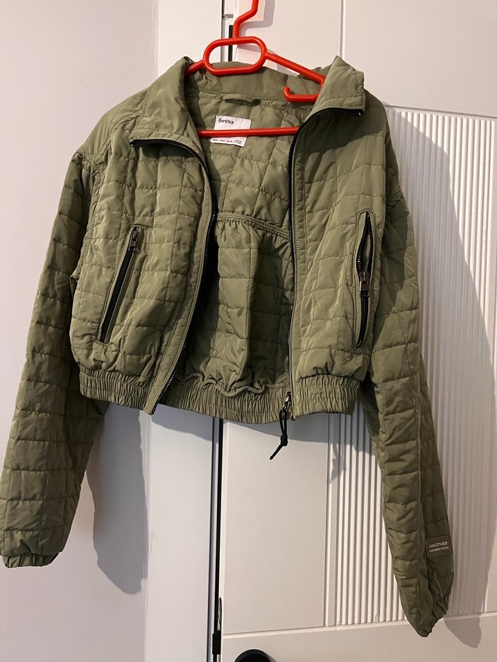 Yeşil Kısa Fermuarlı Kadın Mont - Görsel 2