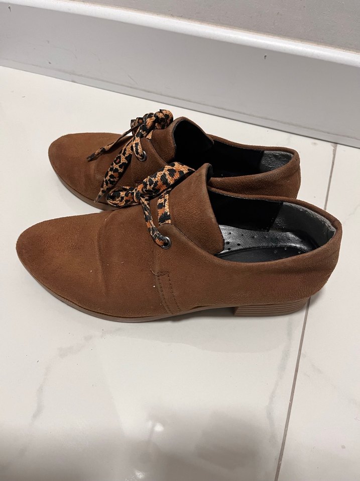 Kahverengi Süet Kadın Dolgu Topuklu Ayakkabı - Görsel 2