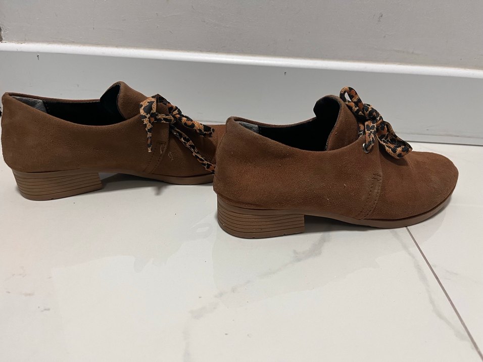 Kahverengi Süet Kadın Dolgu Topuklu Ayakkabı - Görsel 3