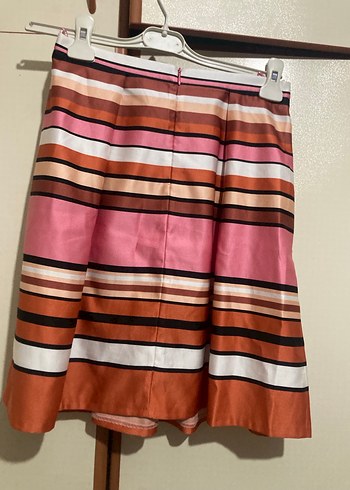 Çizgili Piliseli Midi  Etek - Görsel 3