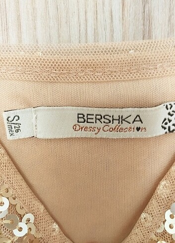 Bershka Bershka altın rengi kısa elbise