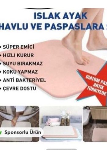 DİATOM Sihirli Su Emici Banyo Paspası