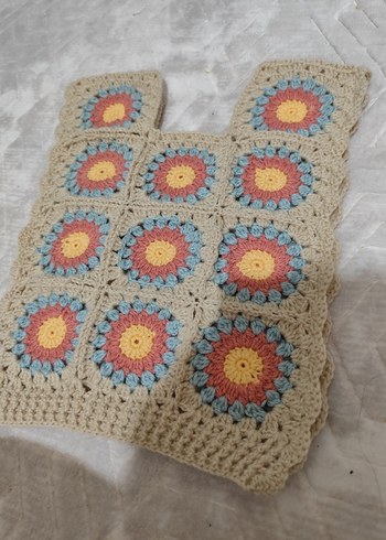 Bohem Çok Renkli Örgü Mini Süveter - Görsel 2