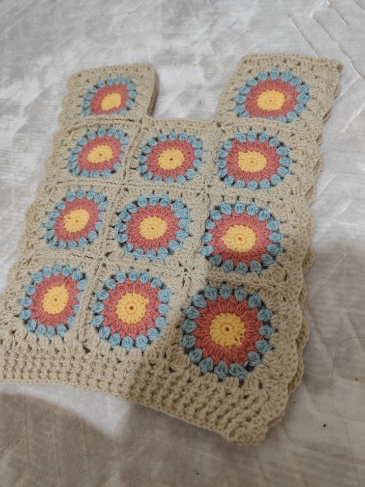 Bohem Çok Renkli Örgü Mini Süveter - Görsel 2