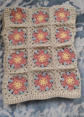 Çiçek Desenli Pastel Renkli Örgü Çocuk süveteri - Görsel 3