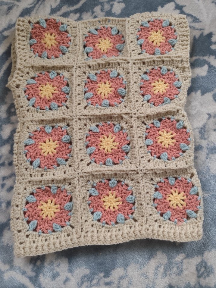 Çiçek Desenli Pastel Renkli Örgü Çocuk süveteri - Görsel 3