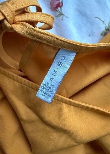 Sarı Drapeli Kadın Midi Tulum - Görsel 6