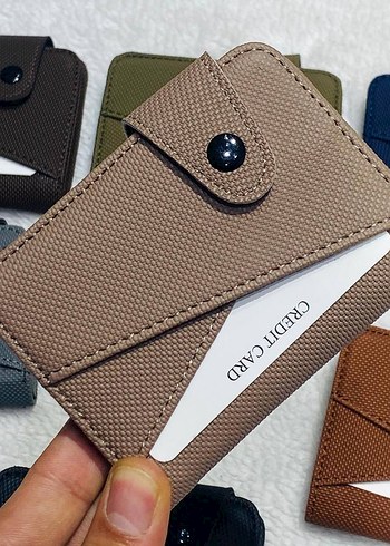 Düğmeli Kahverengi Kadın Deri Cüzdan ve kartlıkl unisex