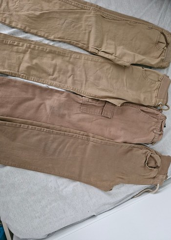 Bej Kemer Detaylı Erkek okul Pantolon 4 adet