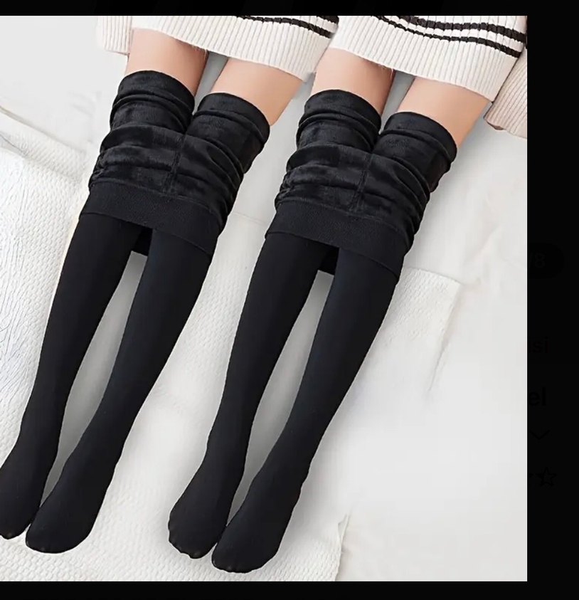 Siyah Pilili Kadın Midi Tayt - Görsel 2