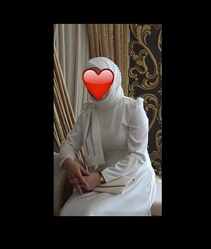 Tesettür beyaz nikah - nişan elbisesi