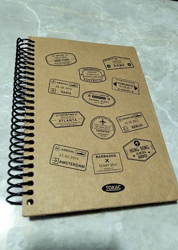 Kahverengi Spiralli Seyahat Temalı Defter