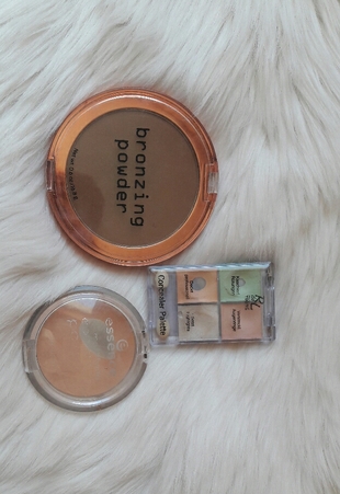 h&m bronzer,essence pudra ve rdl kapatici paleti