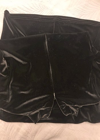 Siyah kadife Kısa Kollu Hamile Tişört - Görsel 2