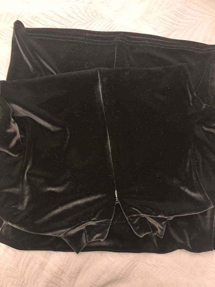 Siyah kadife Kısa Kollu Hamile Tişört - Görsel 2