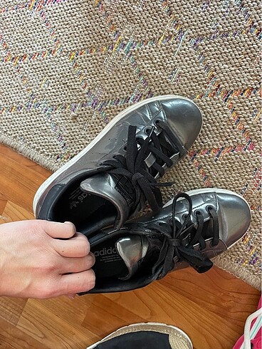 36 Beden gri Renk Adidas gümüş stan smith