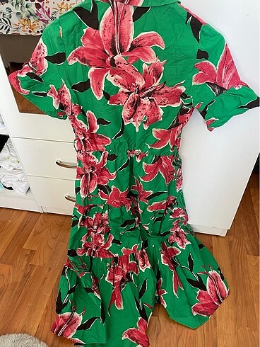 Zara Zara renkli xs beden midi elbise