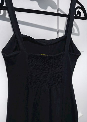 Düğmeli Siyah Mini Elbise - Görsel 4