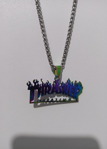 Renkli Thrasher Yazılı Erkek/Kadın Kolye - Görsel 2