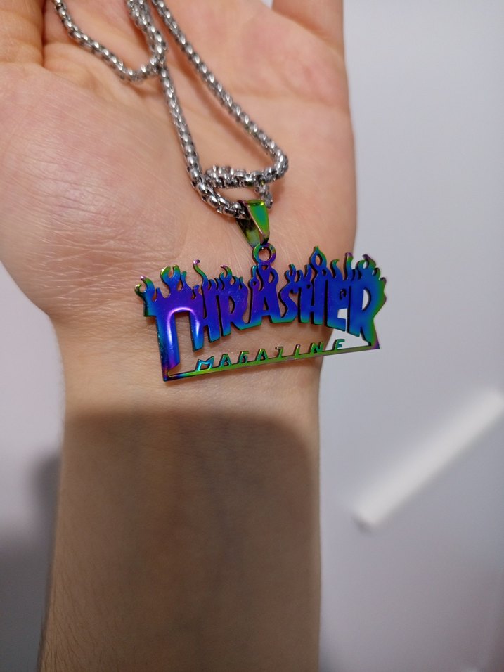 Renkli Thrasher Yazılı Erkek/Kadın Kolye - Görsel 3