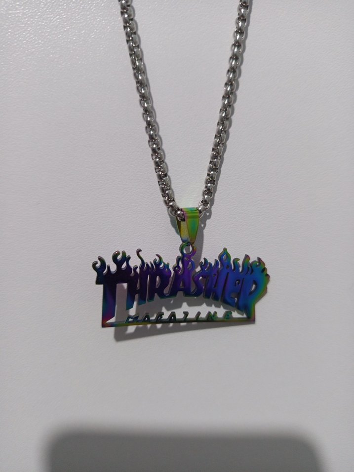 Renkli Thrasher Yazılı Erkek/Kadın Kolye - Görsel 2