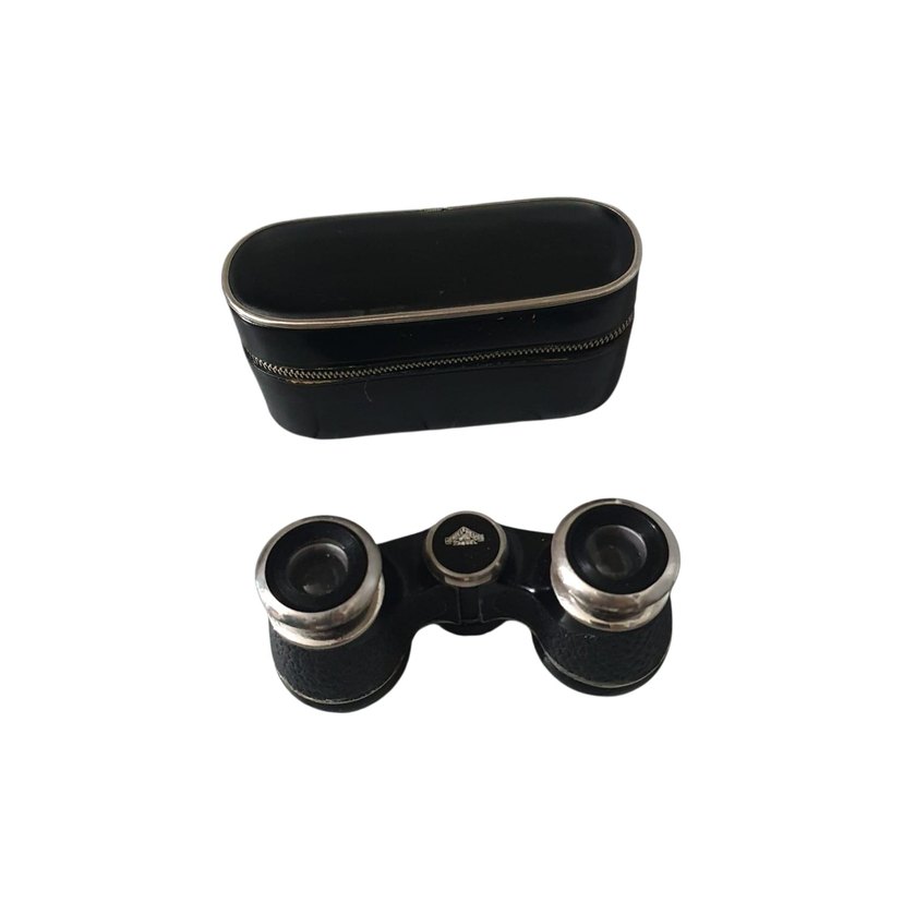 Vintage Hertel Reuse Siyah Klasik Opera Dürbün ve Kılıfı - Görsel 2