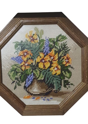 Vintage Ahşap Çerçeveli Goblen Tablo - Görsel 2