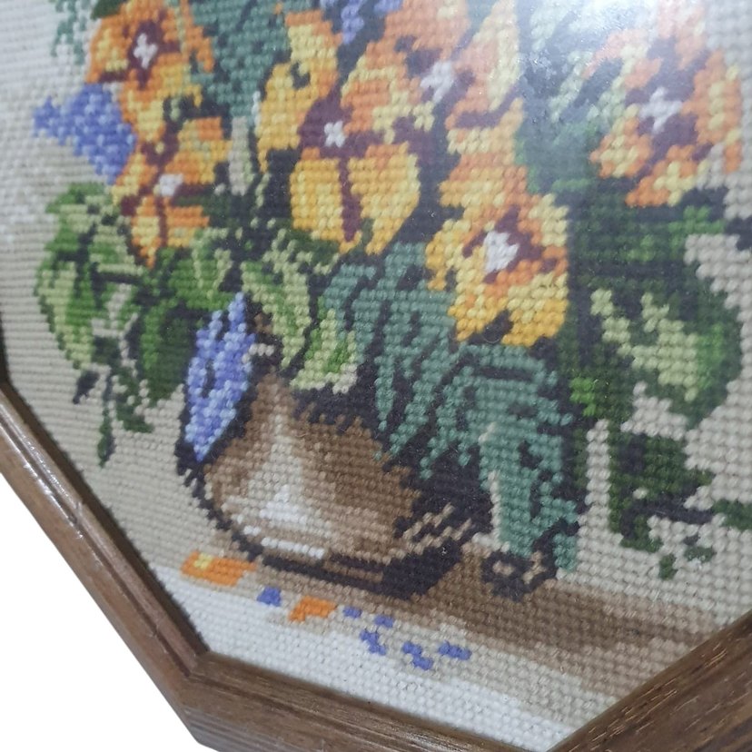 Vintage Ahşap Çerçeveli Goblen Tablo - Görsel 3