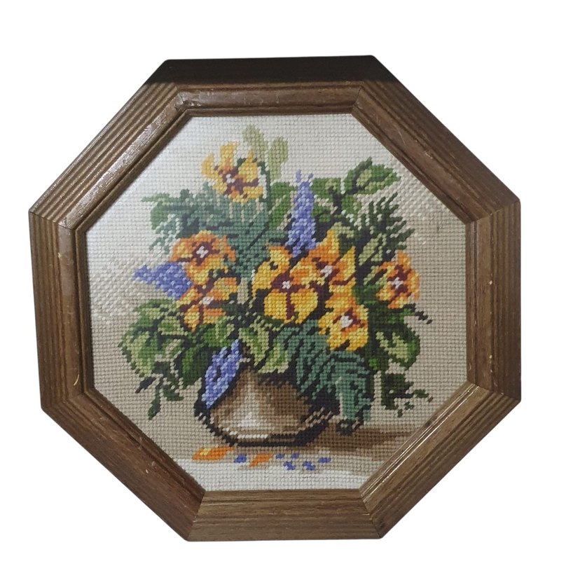 Vintage Ahşap Çerçeveli Goblen Tablo - Görsel 2