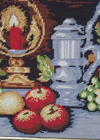 Vintage Ahşap Çerçeveli Goblen Tablo - Görsel 2