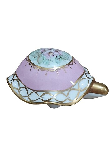 Vintage Fransız Limoges Porselen Kaplumbağa 
