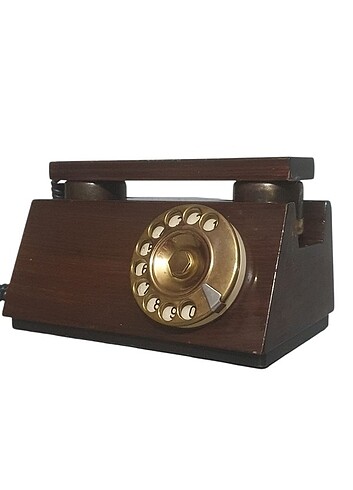 Vintage İtalyan Ahşap Çevirmeli Telefon 