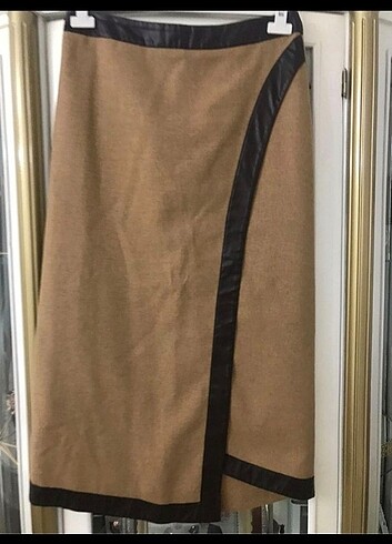 xl Beden camel Renk Garni Uzun Etek