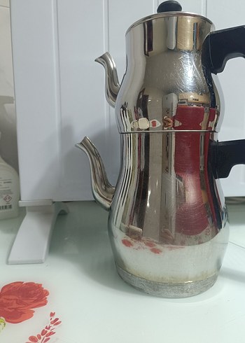 siyah Kulplu Çelik Çaydanlıkgümüşer marka - Görsel 2