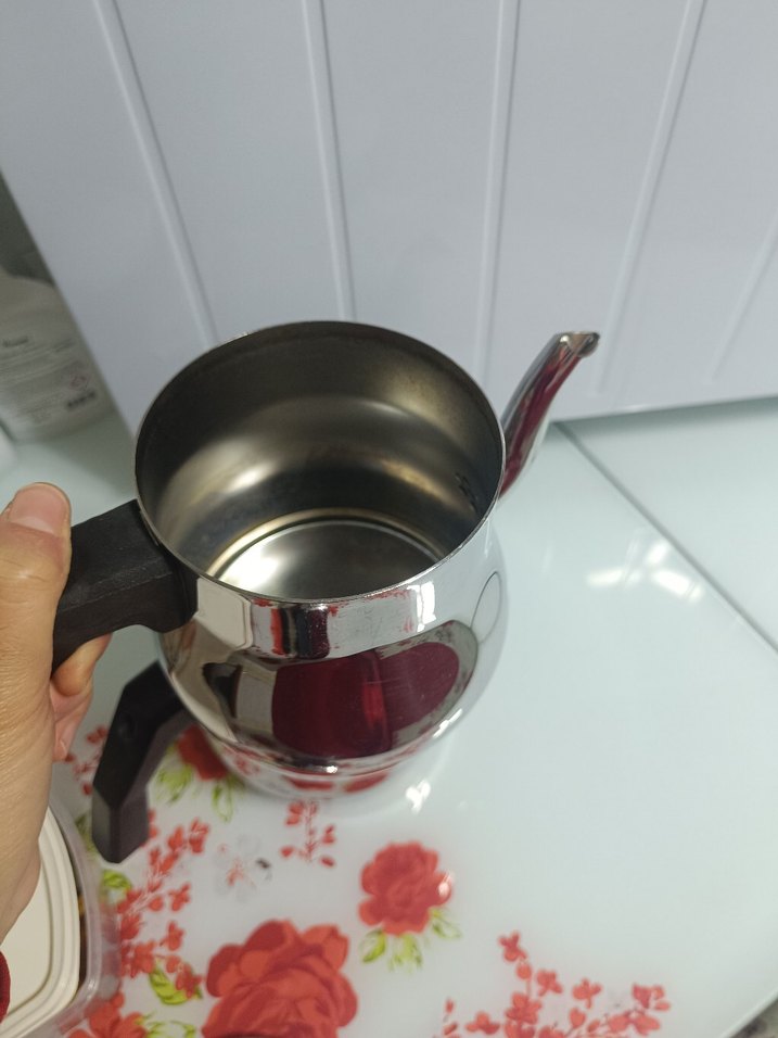 siyah Kulplu Çelik Çaydanlıkgümüşer marka - Görsel 3