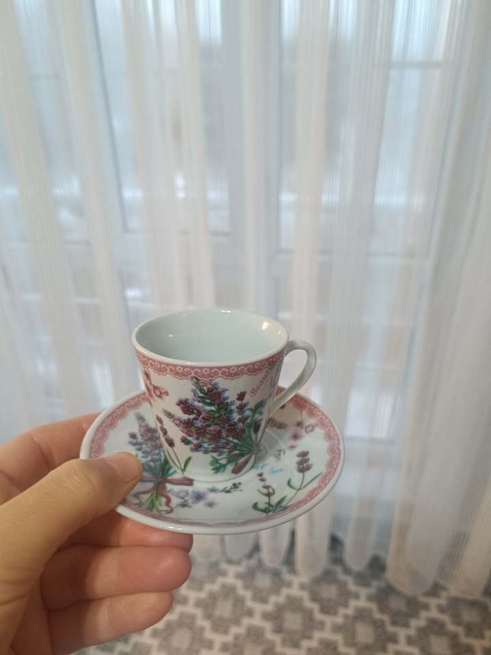 Çiçek Desenli Pastel Renkli Fincan ve Tabak 12 kişilik tir - Görsel 2