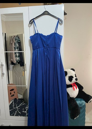 Lacivert Straplez Uzun Abiye Elbise - Görsel 4