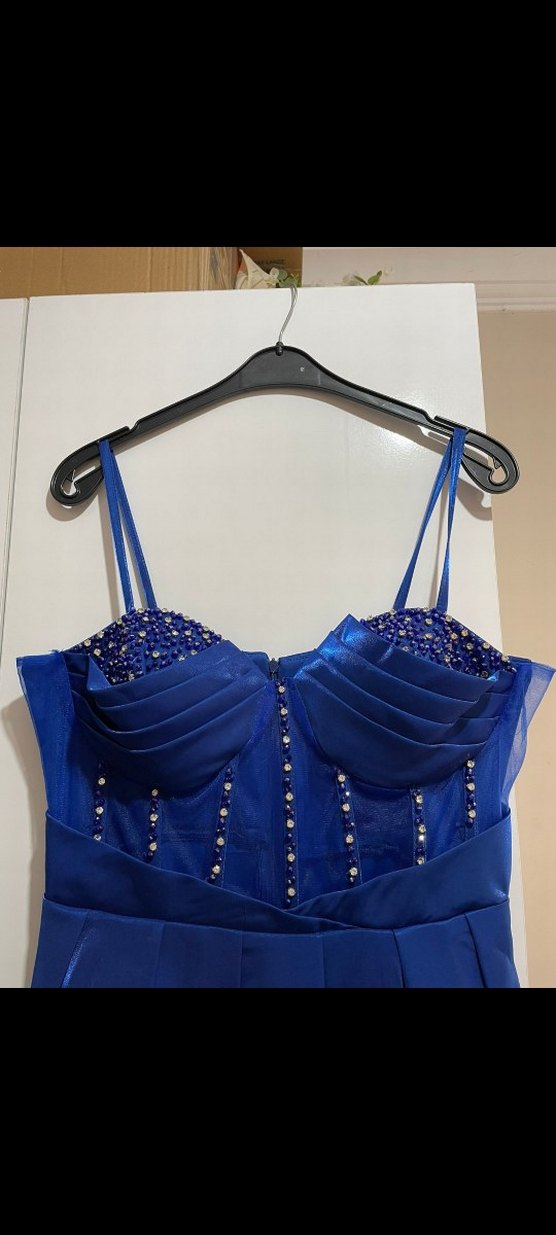 Lacivert Straplez Uzun Abiye Elbise - Görsel 2