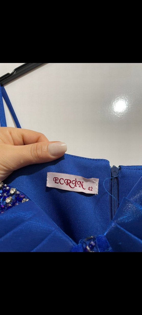 Lacivert Straplez Uzun Abiye Elbise - Görsel 3