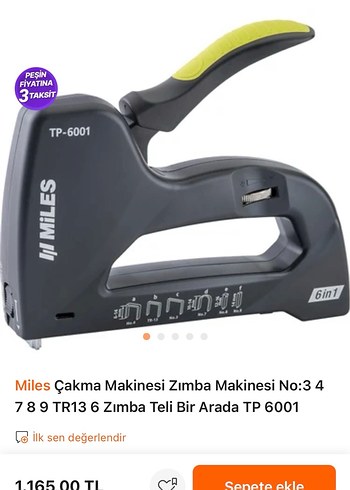 Ikea Miles TP-6001 Siyah Zımba çakma makinesi