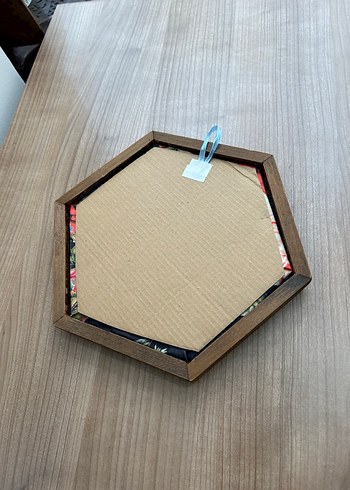 Diğer Altıgen Ahşap Çerçeveli Çiçek Desenli Tablo