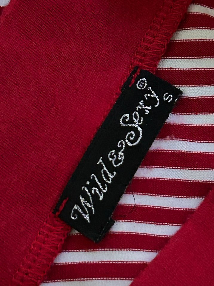 Bordo Çizgili  V Yaka Kolsuz Bluz - Görsel 4