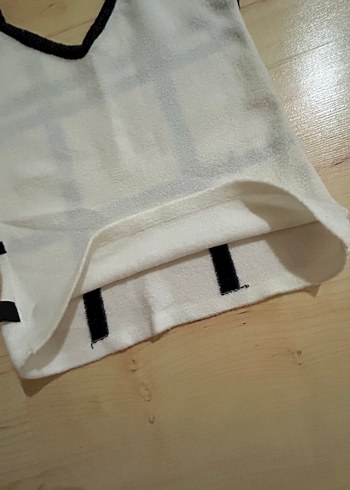 s Beden beyaz Renk Ekose Desenli Kısa Strappy Aşklı bady