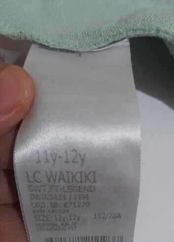 11-12 Yaş Beden turkuaz Renk Cicuk kapsonlu sweatshirt 
