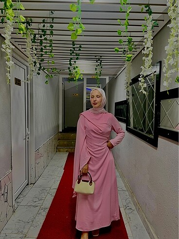 Trendyol & Milla Trendyol modest pembe elbise