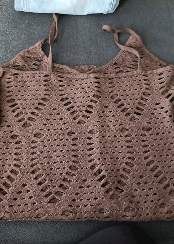 Kahverengi Dantel Detaylı Bohem Pareo - Görsel 5