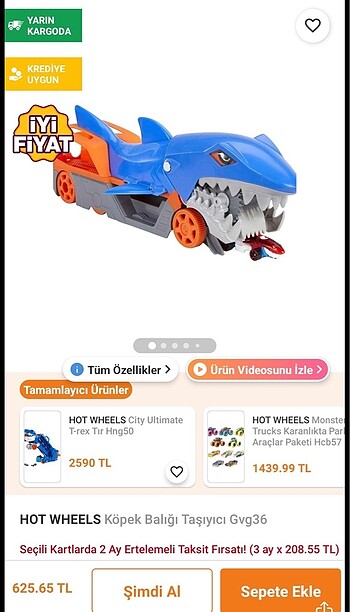  Hot Wheels Köpek Balığı Taşıyıcı