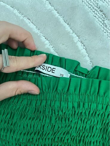 xs Beden Lcw büzgülü balon kol crop